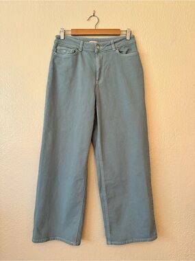 Frances Valentine Ace Jean Stretch Denim Straight‎ Wide Leg XO Pocket Blue